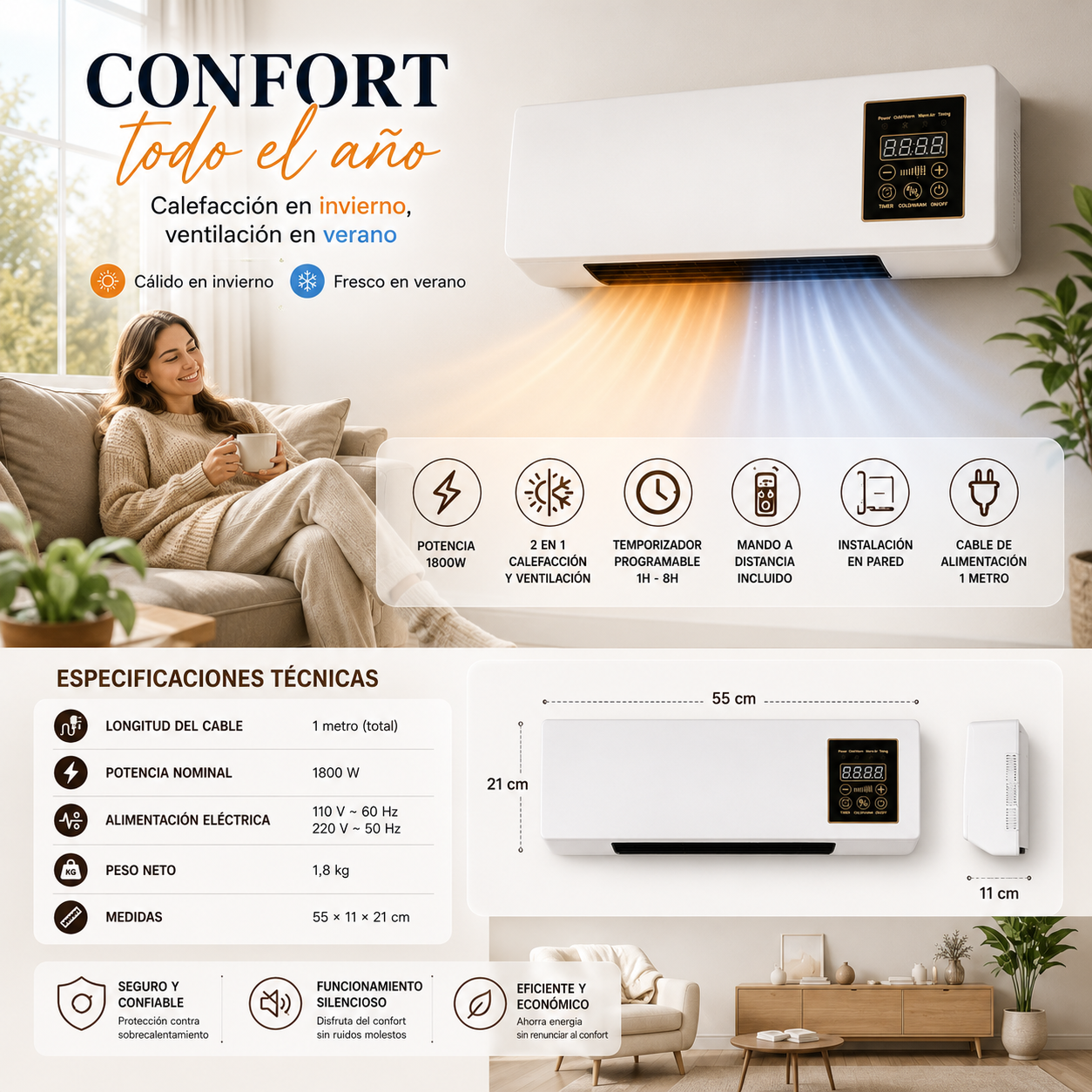 Mini aire acondicionado de pared Netrax