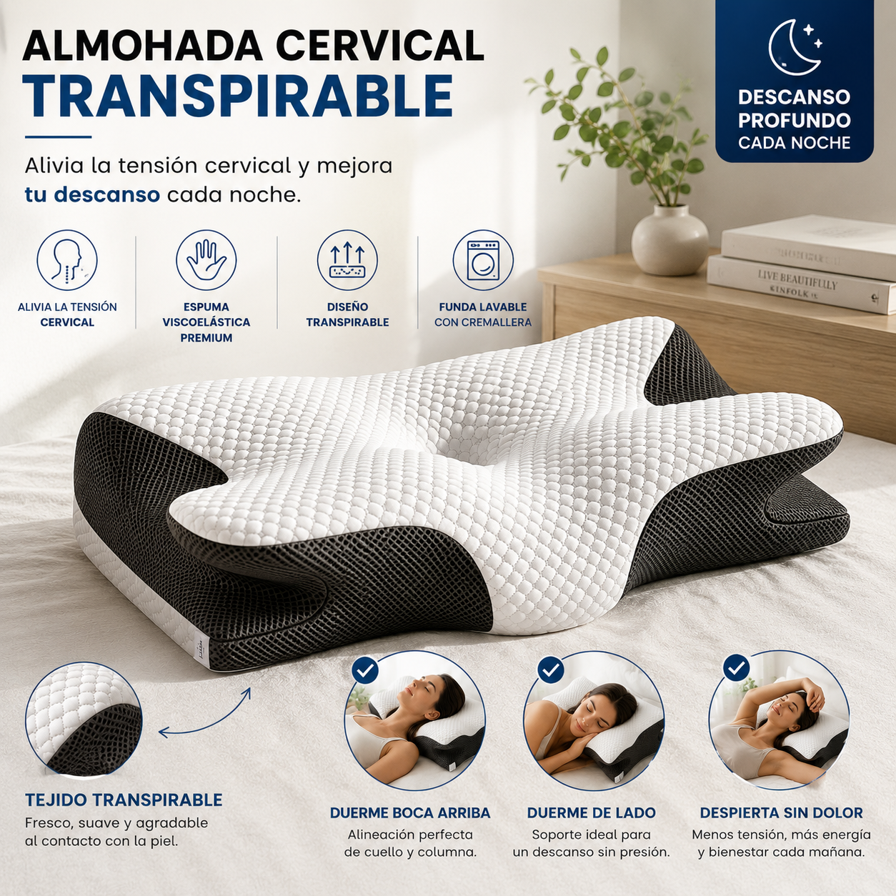 Almohada cervical ergonómica Netrax